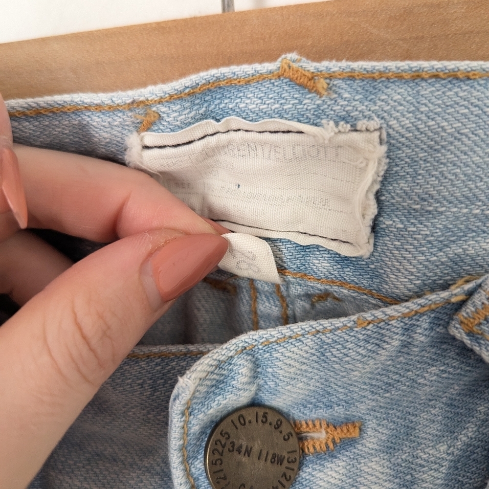 Current/Elliott Light Trash Wash Y2K Faded Low Rise Wide Leg Flare The X Jeans - Picture 3 of 4